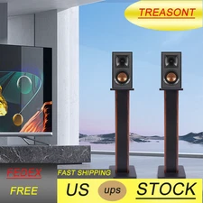 Pair Thick Speaker Bookshelf Stands Theater Surround Speaker Holder Homes 28"