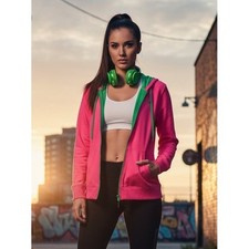 Fila Sport Full Zip Track Jacket Women's L Performance Hooded Athleisure Fleece