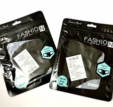 2x Fashion MASK Black Fabric Reusable Breathable Stylish Face Covering NEW