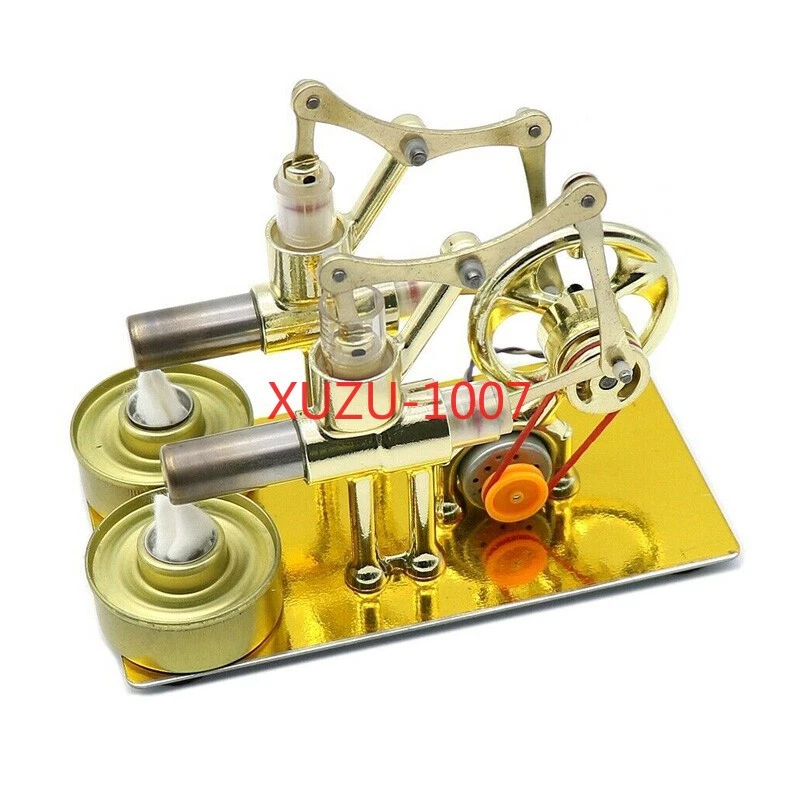 Steam Power Generator Motor Double Cylinder For HotAir Stirling Engine Model Kit - Image 4 of 4