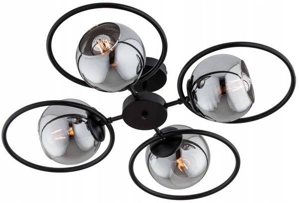 Deckenleuchte Esszimmer 3-Flammig Rauchglas E27 B:62 Cm Deckenlampe Wohnzimmer-image