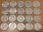 Franklin Half Dollars Silver Lot 1949-1963 Circulated 50C Coins