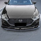 For 2019-2026 Mazda 3 Mazda3 Painted Black Front Bumper Body Kit Spoiler Lip 3PC