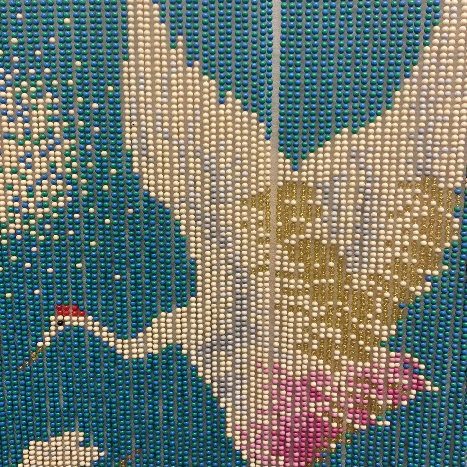 Showa Retro Cuentas Noren “Grúas Casadas”/Cortina Cuentas USADA DIFÍCIL DE ENCONTRAR Foto 2 de 4