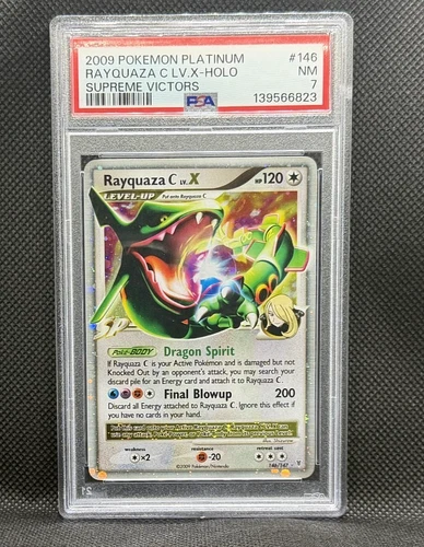 🐉 PSA 7 Rayquaza C Lv.X #146 | 2009 Supreme Victors Holo  | 🚚 FREE SHIP