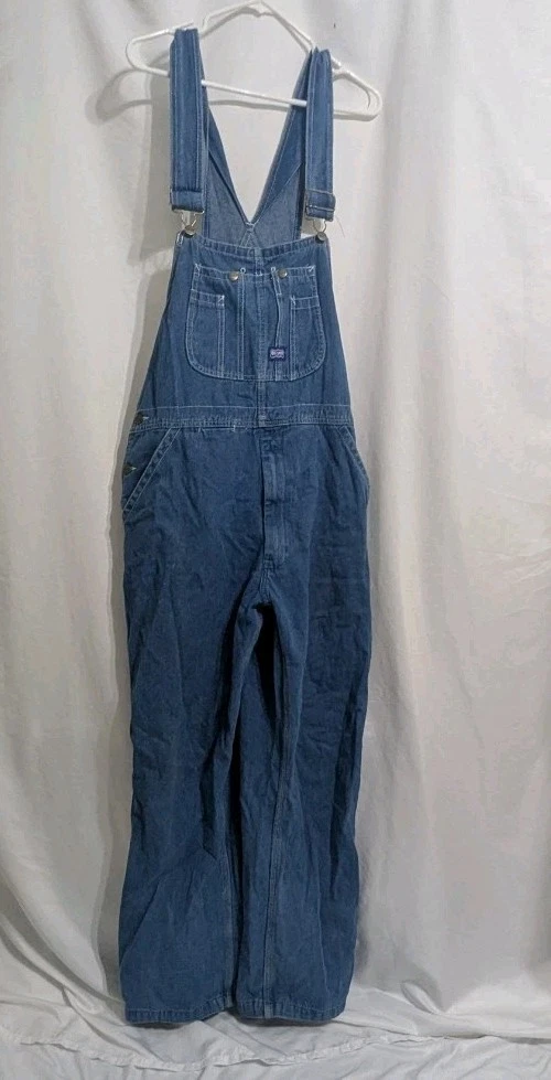 Big Smith Mens Denim Blue Carpenter Bib Overalls Work Farm 36 X 32 Scarecrow VTG
