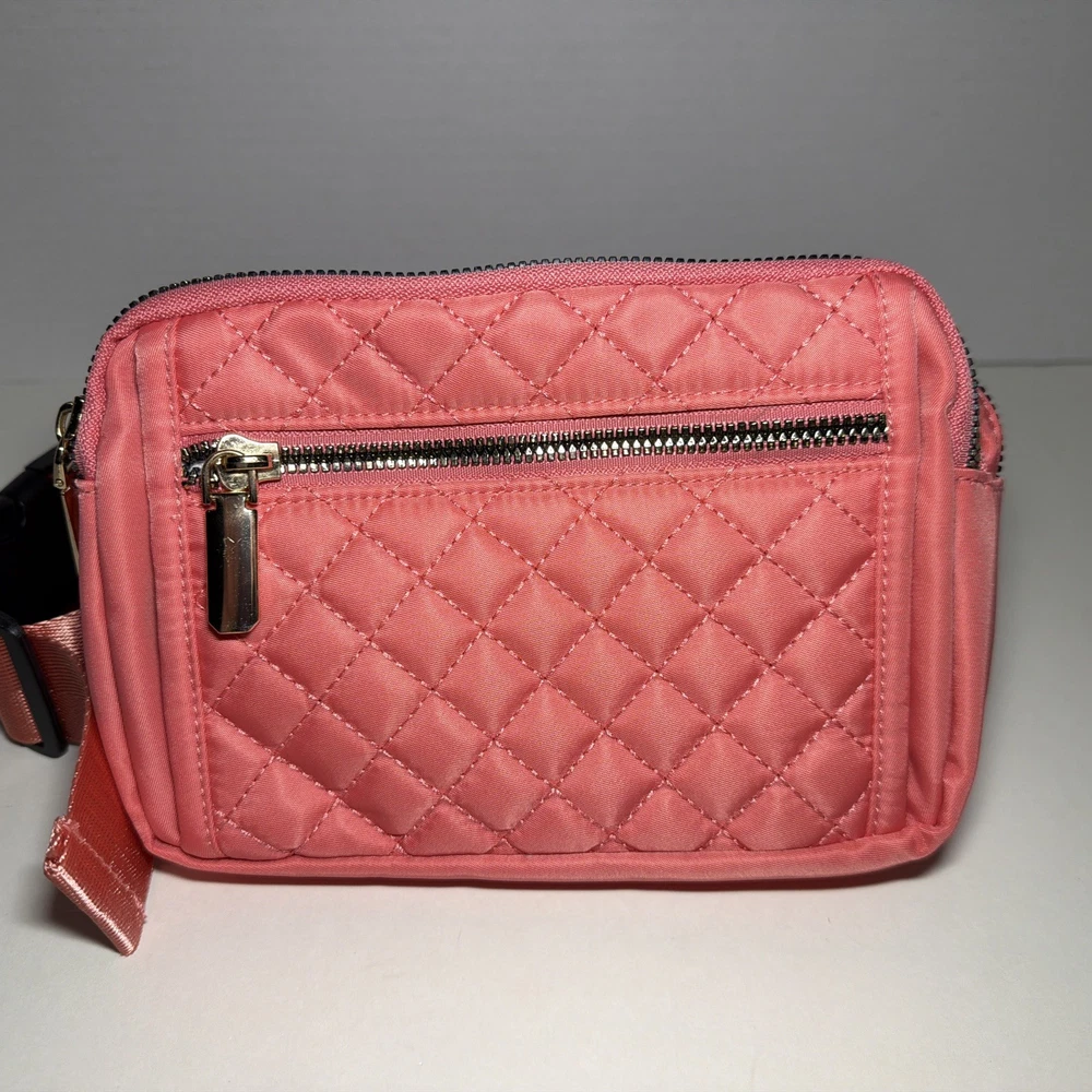 Belt Bag Coral Pink Crossbody Waist Fanny Pack Womens Adjustable On The Go Bag