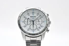 Vintage [Exc+5] SEIKO 6T63-00D0 Qz Chronograph 40mm White Dial Silver Mens Japan
