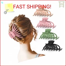 Hair Clips for Women - OPAUL Matte Nonslip Large Hair Claw Clips for Thick and T