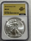 2014 Silver Eagle NGC MS69 Rare Coin Shack Label ~ NO SPOTS ~ PRISTINE (115)