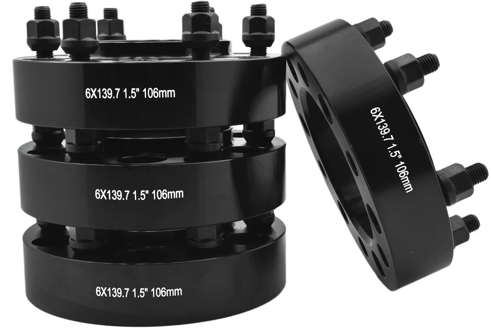 ADAPTADORES ESPACIADORES DE RUEDA CENTRADOS BUJE NEGRO GRUESO TOYOTA 4 PIEZAS 6X139 O 6X5,5 Foto 3 de 4