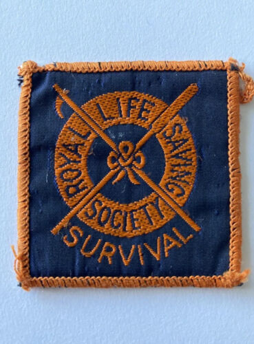 RARE Royal Life Saving Society SURVIVAL Embroidered Woven Cloth Patch Badge - Picture 1 of 2