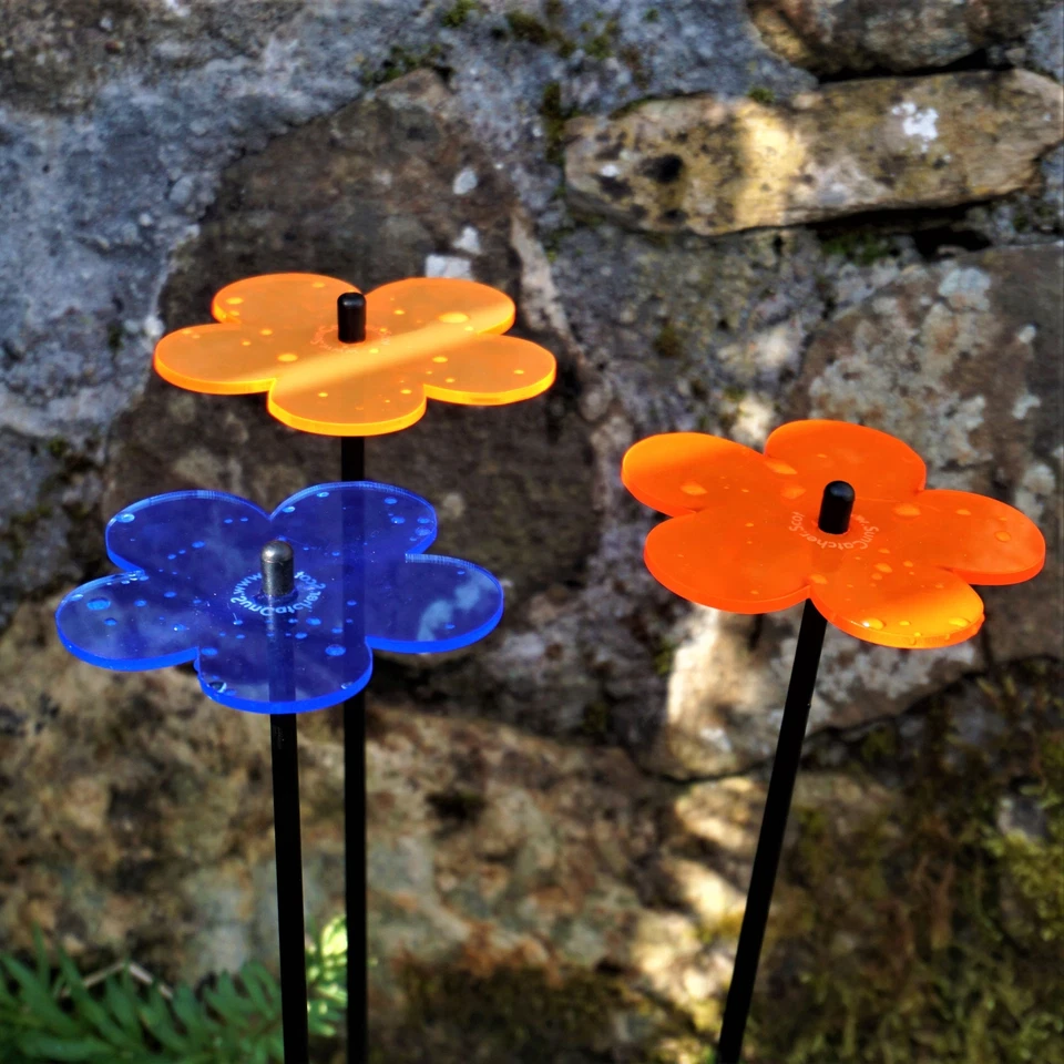 SunCatcher Set of 3: Blossom | colourful fluorescent garden stake decor ornament - Image 3 of 4