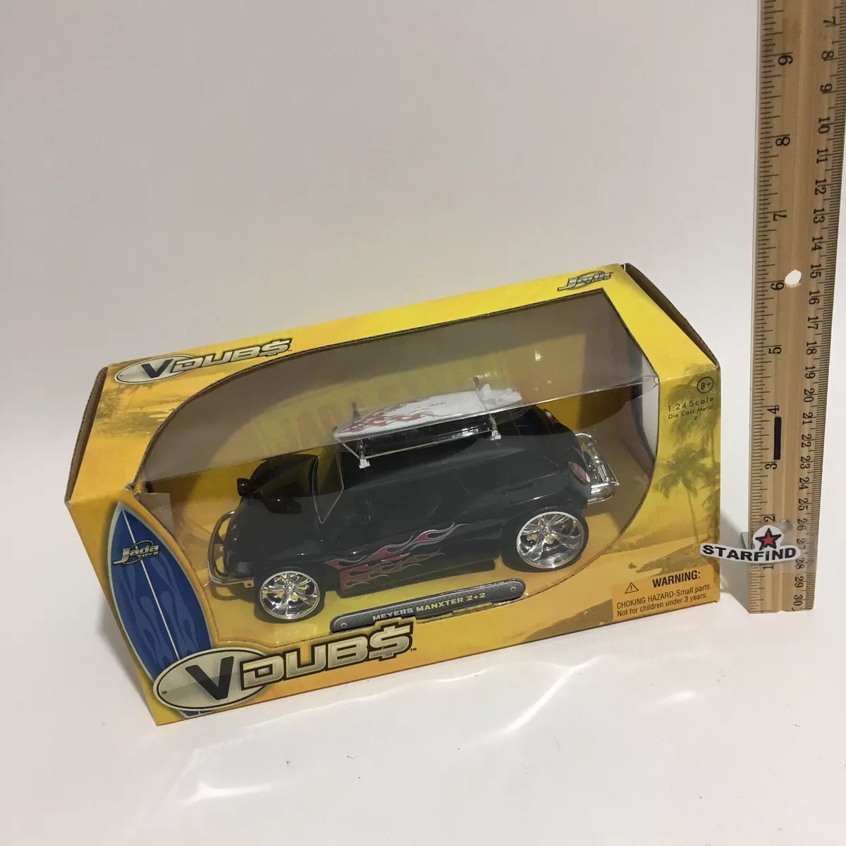 Jada V-Dubs Meyers Manxter 2+2 Surfboard Dune Buggy 1:24 Scale Diecast Model Car