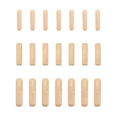 Wooden Dowels Assorted Set M6 M8 M10 Hard Wood Pegs Grooved Fluted Pins 21pcs