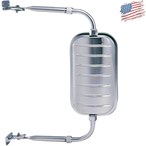 Adjustable Universal Side Mirror with Chrome Finish - Includes Mounting Hardware