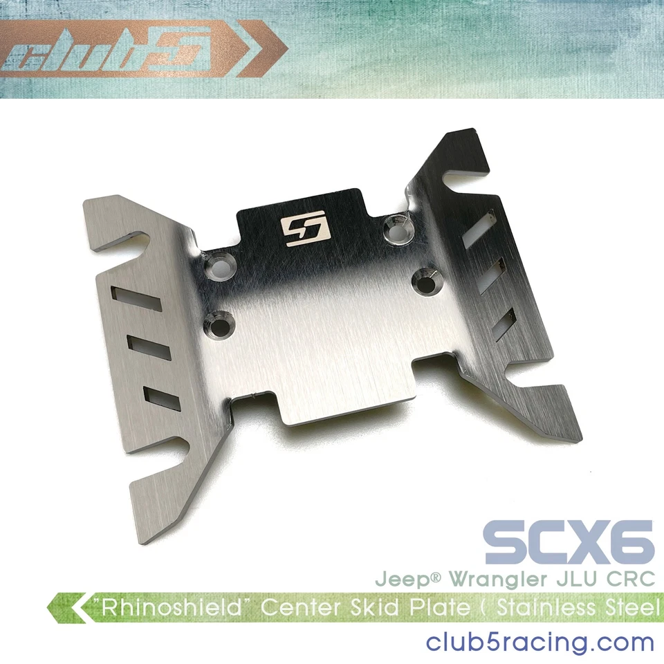 "Rhinoshield" Stainless Center Skid Plate Guard for Axial SCX6 Jeep JLU Wrangler - Image 3 of 4