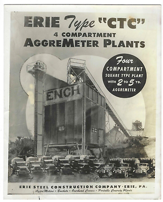 #ad Old Bamp;W Advertising Promo Picture Erie Steel Erie PA ENCH Concrete Plant Trucks $20.61