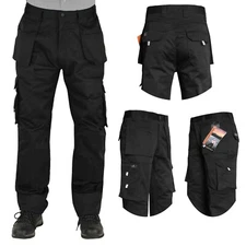 MENS WORK TROUSER KNEE PAD POCKET CARGO COMBAT HEAVY DUTY BUILDERS WORKING PANTS