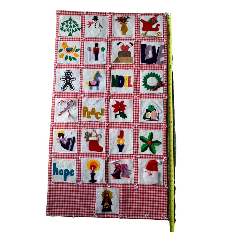 Christmas Advent Fabric Nativity Tapestry Calendar Holiday Handmade Big 43 x 24” - Image 4 of 4
