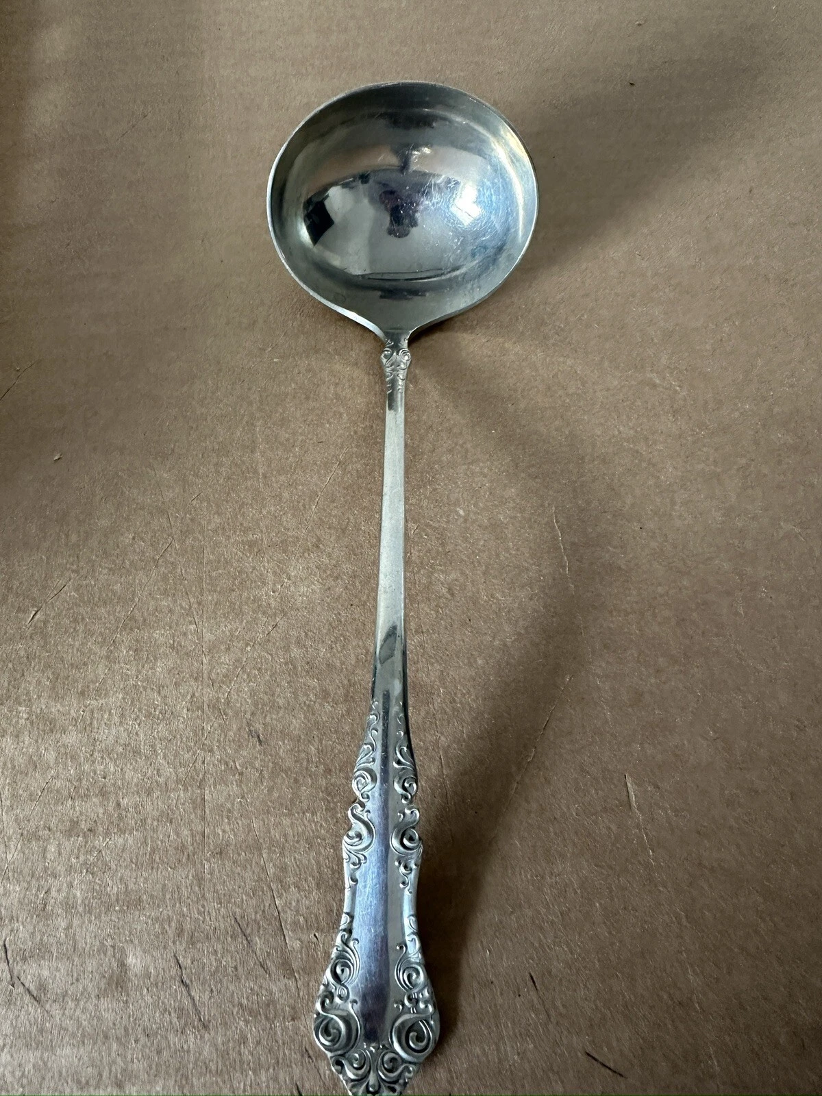 Simeon L . & George H . Rogers Co 10 Inch Soup Ladle Nickel Silver