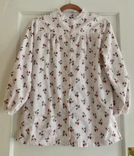 Vintage Tommies Pajama Top Small Soft Cozy Flannel Floral Granny Polka Dots
