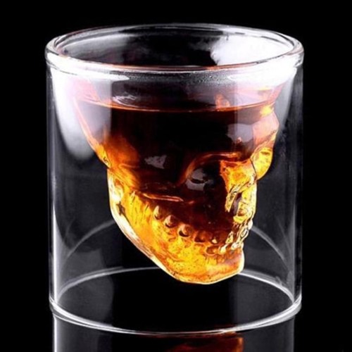 DOOMED Crystal Skull Shotglass Set of 3 Fred Studio Hand Blown Glasses #150 - Picture 2 of 4