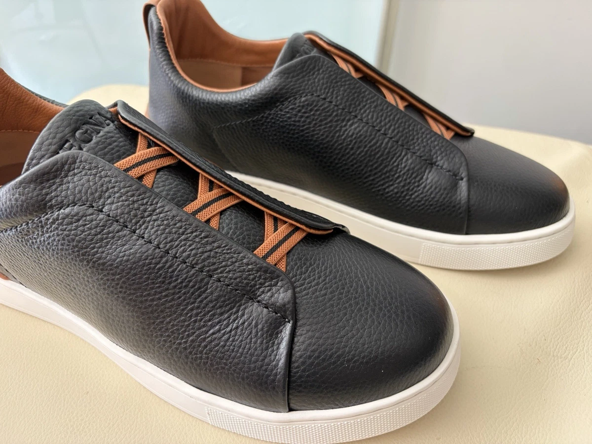 Brown Leather Upper Casual Ermenegildo Zegna Shoes for Men for