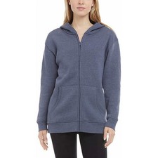Womens Danskin Full Zip Sweatshirt Jacket Hoodie Hooded Stonewash Heather Blue L