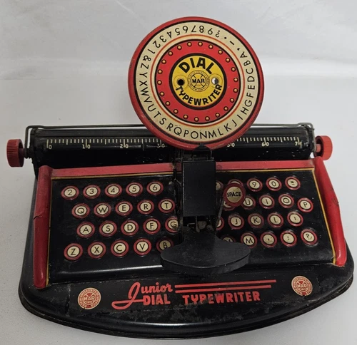 Marx Junior Dial Typewriter  - Tin Litho Made in USA 1940-1950 - See Video