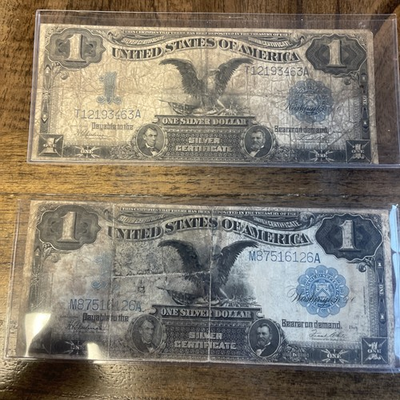 #ad Black Eagle Silver Certificate 2 Bills $527.53