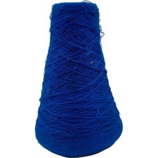 Vintage 1980s Royal Blue Wool Blend High-Quality Yarn Cone