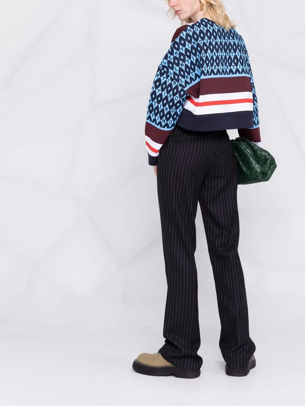 Felpa Valentino cropped stampa V