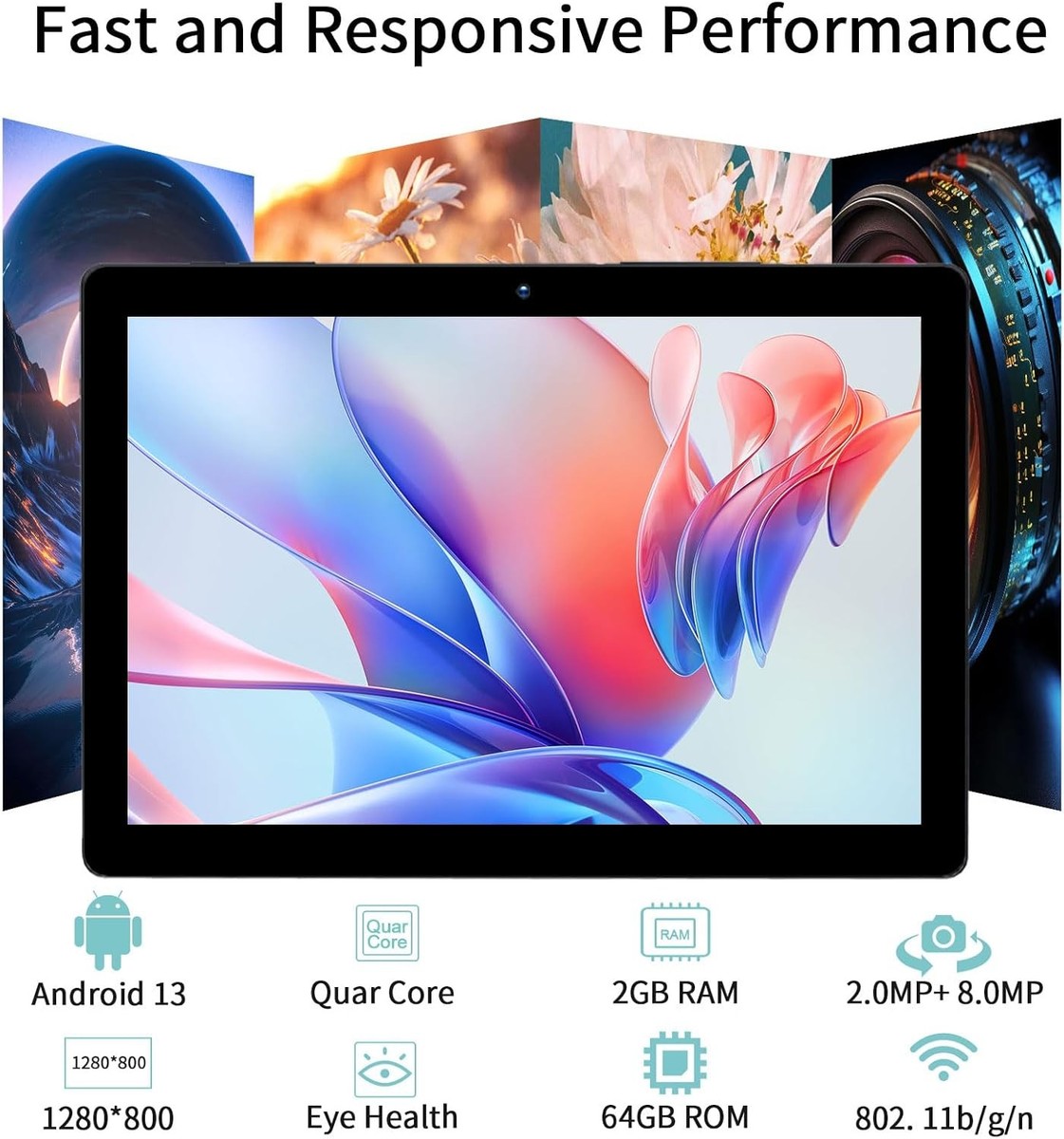 PRITOM 10 inch Android Tablet, 64GB 10