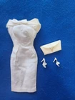 Vintage Barbie White Silk Sheath With Purse & Shoes!