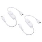 2pcs Micro-USB Extension Cable with ON/Off Switch Extension Power Cords Adapter
