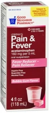 Good Neighbor Pharmacy Children's Pain and Fever Bubble Gum Liquid 4oz