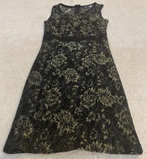nikibiki Womens dress small Black And Gold Lacey Bodycon Mini Sheath Sleeveless