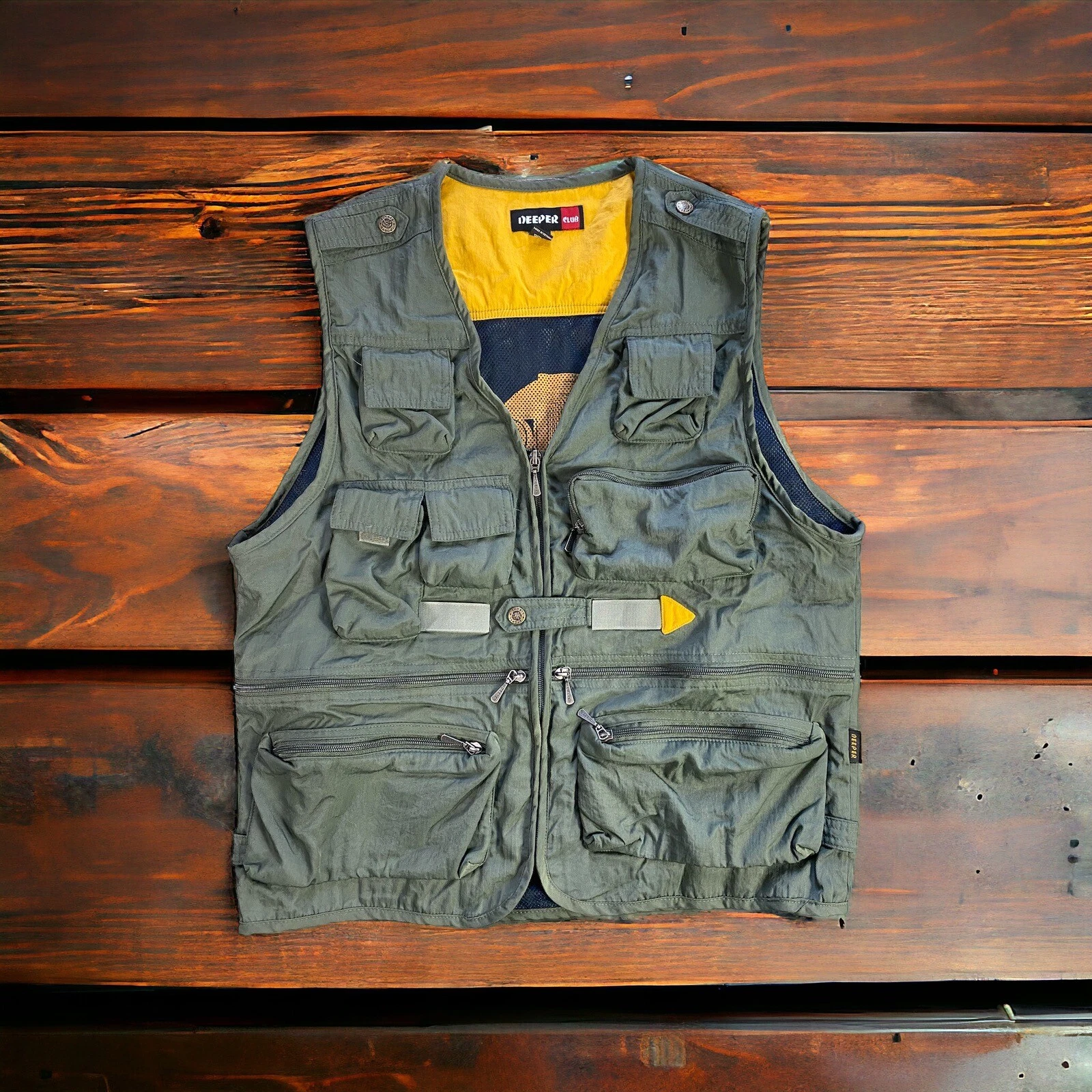 Tactical-Fishing Vest Green Photography Jacket Mens L-XL Many Pockets Adjustable