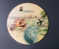 UPS Online WorldShip trademark Airplane Mousepad Circle Beige Globe 