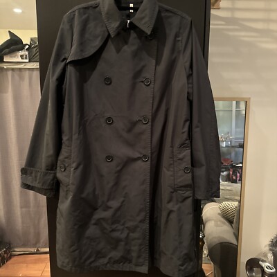 moncler black rain coat trench coat sz 4