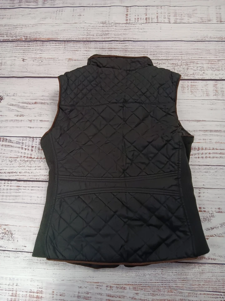 Active USA Chaleco Chaquetas Mujer’s Pequeño Negro Acolchado Grande Cremallera Completa Bolsillos Foto 3 de 4