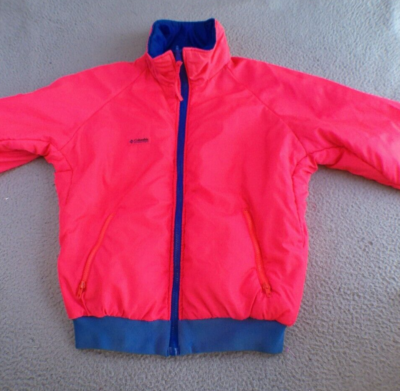 Columbia Jacket Men's Medium Pink Blue Reversible Full Zip Coat