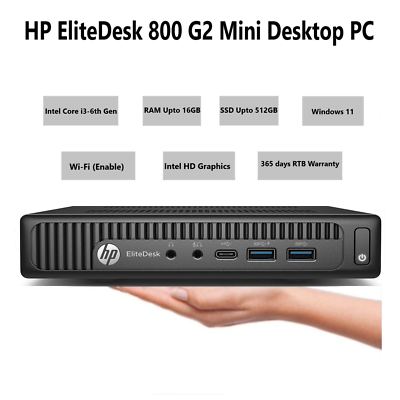 HP EliteDesk 800 G2 Mini Micro tiny PC Core i3 6th Gen 16GB RAM
