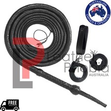 Genuine Kangaroo Black Leather Bullwhip 16 Feet Long 16 Plaits Heavy Duty whip
