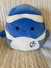 NEW Squishmallows Kellytoy RICKY Clown Fish Plush 12" HtF Summer Fun Sealife