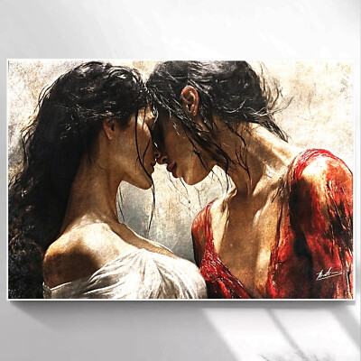 Leinwand Bild XXL Erotik Frauen Kunst Gemälde Wandbilder XXL Schlafzimmer 7652A