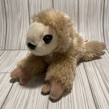 Aurora Sloth Plush 8" Soft Tan Brown Flopsie Beanbag Small Stuffed Animal 2019 A