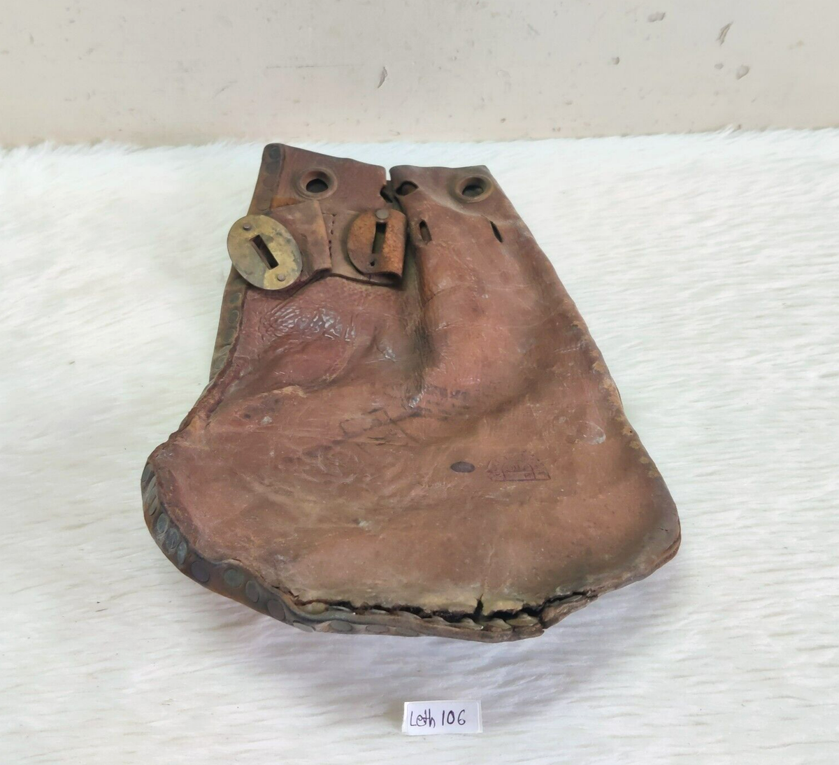 Vintage Primitive Handmade Leather Postoffice Decorative Old Money