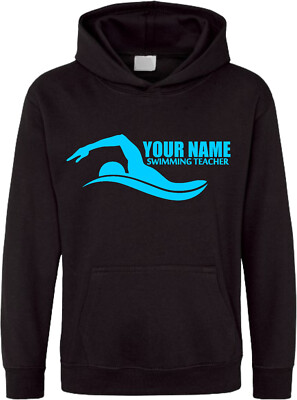 Personalised swimming teacher hoodie, swimming coach hoodie, teachers day  hood UK